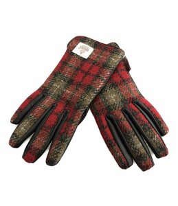 美品 手袋 チェック柄 レディース Harris Tweed [0502]