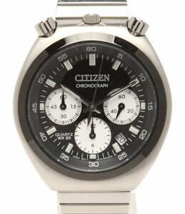 シチズン 腕時計 AN3660-81E TSUNO CHRONO ツノクロノ レコードレーベル クオーツ ブラック メンズ CITIZEN
