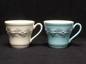 ウェッジウッド マグカップ 2点セット ペア フェスティビティ FESTIVITY ブルー アイボリー WEDGWOOD [0502]