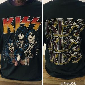 70年代バンド　キッス　KISS XL バンドTシャツ　ロックTシャツ　半袖 バンド 