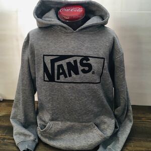 アウトレット　バンズ　VANS Lくらい　裏起毛　ビッグロゴ　スウェット　プルオーバー パーカー　杢グレー