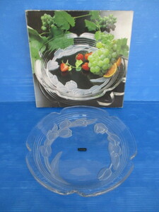 【お買得】★ガラス製大皿★チューリップ柄　直径35.5cm　日本製　ATHLETE/Temptation JAPAN　未使用/長期保管品
