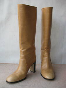 *AU BANNISTER long boots Camel 24.0cm beautiful goods 