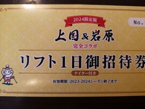 ★☆即日発送可能★　複数枚あり★　上越国際スキー場　岩原スキー場　上国&岩原共通　ナイター付 リフト券 リフト１日券　☆★