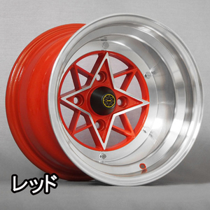 (復刻ホイール) スターシャーク 14x10.0 -39 114.3 4H (レッド)