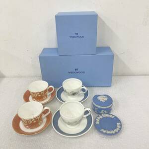 P19380(014)-415/OS3000【名古屋】WEDGWOOD ウェッジウッド 5点まとめ カップ＆ソーサー SusieCooperDesign 2客/FRANCES 2客/ 小物入れ 1点