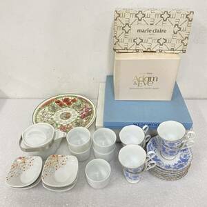 P022(4880)-404【名古屋】食器 茶器 カップ＆ソーサー お皿 小鉢 まとめ 約4.9㎏ NARUMI ナルミ WEDGWOOD ウェッジウッド marie claire 他