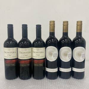 P023(7145)-410【同梱不可】お酒 果実酒 6本まとめ 約7.1㎏ FRONTERA Chile CABERNET SAUVIGNON / CAMPOS DE LUZ ESTATE WINE 2014