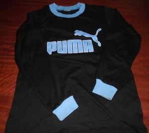 PUMA　プーマ　長袖Tシャツ　カットソー　黒×青　140