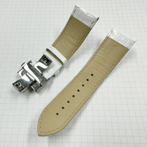 中古 ベルト＆Dバックル（BAMBI/バンビ） 24mm 白レザーベルト（クロコ型押し）の画像2