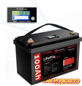 新入荷★12V 100Ah Dr. Prepare 12V 100Ah LiFePO4 リン酸鉄リチウムイオンバッテリー 内蔵BMS 非常