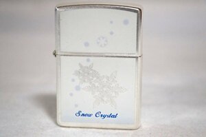 未使用●ZIPPO ジッポー●オイルライター●スノークリスタル snow crystal●2001年製 シルバー 雪の結晶 白 ホワイト ロゴ