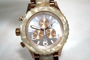 ice watch アイスウォッチ●IS.BKR.B.S.13 レディース腕時計●ピンクゴールド×シェルカラー×ホワイト ラバー ロゴ SS 白 クロノグラフ