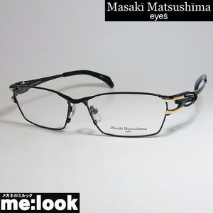 マサキマツシマ Masaki Matsusima 眼鏡 メガネ フレーム MF1269-4-58　 度付可 ブラック　ゴールド