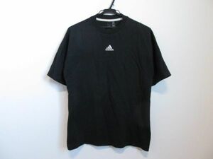 (55890)アディダス　adidas　半袖　Tシャツ　カットソー　L　ブラック　USED