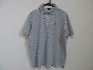 (56083)Munsingwear　マンシングウェア　メンズ　ゴルフウェア　ポロシャツ　チェック　ブラック×ホワイト　LL　美品
