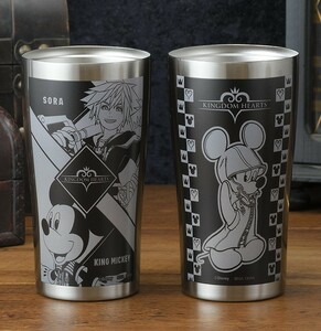 ◇送料無料【新品未開封】 2種セット Disney キングダムハーツ プレミアム ステンレスタンブラー Black ホルダー tumbler 保冷保温 420ml