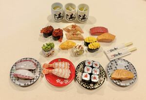 リーメント　お寿司　日本食　ミニチュア　お茶　ぷちサンプル　回転寿司　魚　皿　