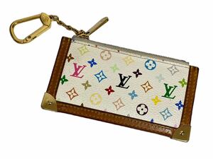 LOUIS VUITTON ルイヴィトン マルチカラー ポシェットクレ コインケース キーケース ホワイト系 M92655 キーリング付き 小銭入れ