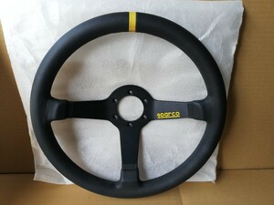 SPARCO R345 正規品、未使用、長期保管品 スパルコ セミディープ 350mm 65mm レザー MOMO ナルディ ディープコーン ステアリング