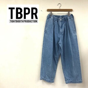 D2460-G◆良品◆TIGHTBOOTH production タイトブースプロダクション デニムパンツ◆sizeM 綿100% ブルー メンズ ボトムス 長ズボン ゴム 青