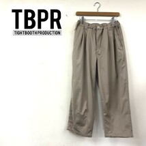 D2459-G◆美品◆TIGHTBOOTH production タイトブースプロダクション パンツ◆sizeM 綿 ベージュ 無地 メンズ ボトムス 長ズボン ゴム 厚手_画像1