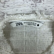 D2419-G◆美品◆ZARA ザラ シャツ◆sizeXS ホワイト 無地 ツイード レディース トップス 長袖 ポケット ボタン カジュアル ブラウス 白色_画像5