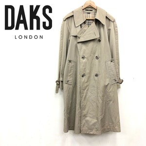 D2189-F-S◆ old ◆ DAKS ダックス トレンチコート 総裏 ジャケット ロング ラグラン ◆ コットン ブラウン 古着 メンズ 秋冬