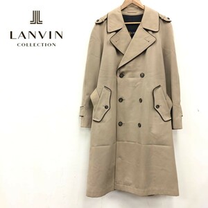 D2191-F-S◆ LANVIN ランバン トレンチコート ジャケット 総裏 ロング old 大きめ ◆ size50 ブラウン 古着 メンズ 秋冬