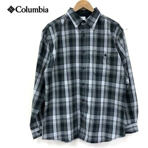 D1494-W-N◆Columbia コロンビア 長袖シャツ チェック柄 アウトドア デイリーユース カジュアル メンズ◆size:L グレー系 ポリエステル100