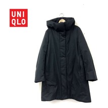 D1570-N◆美品◆ UNIQLO ユニクロ ハイブリッドダウンコート レディース ◆ sizeXS ブラック 黒 ポリエステル レーヨン_画像1