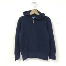 D1632-N◆良品◆ POLO Ralph Lauren ポロラルフローレン ピュアカシミヤニット パーカー キッズ フルジップ◆size130 ネイビー 紺 ウール_画像2