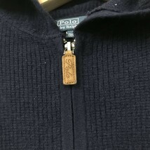 D1632-N◆良品◆ POLO Ralph Lauren ポロラルフローレン ピュアカシミヤニット パーカー キッズ フルジップ◆size130 ネイビー 紺 ウール_画像6