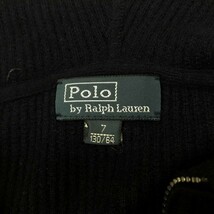 D1632-N◆良品◆ POLO Ralph Lauren ポロラルフローレン ピュアカシミヤニット パーカー キッズ フルジップ◆size130 ネイビー 紺 ウール_画像8