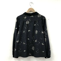 D1954-U◆axes femme アクシーズファム ブラウス シフォン 丸襟 胸元フリル 総柄 宇宙 星座 ガーリー◆size M ブラック ポリエステル_画像6