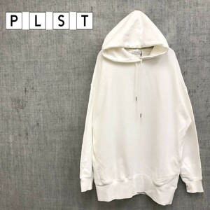 D1477-R◆タグ付き 美品 PLST プラステ スウェットプルパーカー◆サイズM レディース トップス 長袖 秋冬 綿100% コットン ホワイト