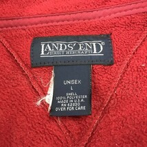 N2713-N◆old◆ USA製 LANDS' END ランズエンド フリースジャケット ブルゾン 大きめ ◆sizeL ユニセックス レッド ポリエステル_画像7