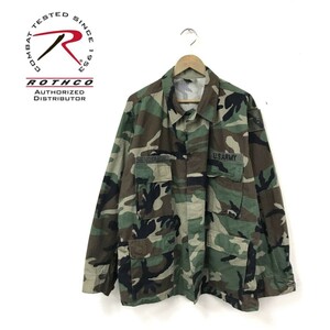 D215-M◆美品◆ ROTHCO ロスコ ミリタリージャケット ファティーグ USARMY 軍物 ◆sizeLARGE/REGULAR カモフラ リップストップコット