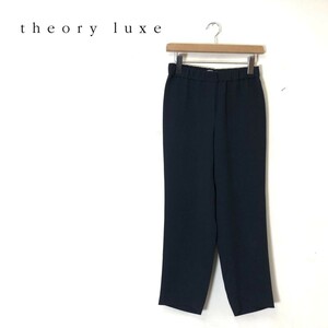 D1454-O-N◆美品◆日本製◆ theory luxe セオリーリュクス イージーパンツ ゴムウエスト テーパードパンツ 薄手 ボトムス◆size38 ブラック