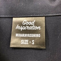 D1288-F◆ 美品 ◆ MIHARAYASUHIRO ミハラヤスヒロ gu オープンカラーシャツ ジャケット ◆ sizeS ポリエステル ネイビー 古着 メンズ 秋冬_画像8