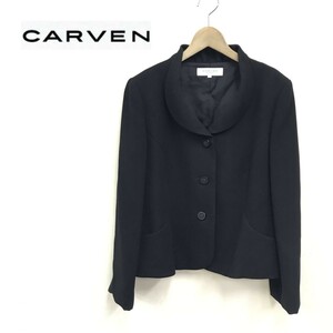 D228-K-N◆日本製 CARVEN カルヴェン 長袖ジャケット◆size16 ブラック 総裏仕立て ブラックフォーマル トールサイズ レディース