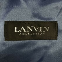 D1819-T-S◆LANVIN COLLECTION ランバンコレクション ステンカラーコート ステッチ 無地◆size44 ネイビー メンズ トップス カシミヤ混_画像8