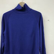 I83-N◆良品◆ mont-bell モンベル スーパーメリノウール ハイネックシャツ レディース カットソー ◆sizeS ブルー 青 毛 アンダーウェア_画像3