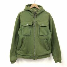 I276-F-N◆ lululemon ルルレモン ジップアップパーカー フーディ ジャケット ◆ sizeS コットン ポリエステル グリーン 古着 メンズ 秋冬_画像2