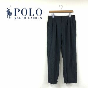 I235-G-N◆polo by ralph lauren ポロラルフローレン パンツ◆sizeM グレー 無地 メンズ ボトムス 長ズボン スーツ フォーマル スラックス