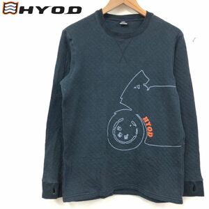 I197-F-N◆ HYOD ヒョウドウ トレーナー スウェットシャツ トップス ◆ sizeL コットン ポリエステル ブラック プリント 古着 メンズ 秋冬