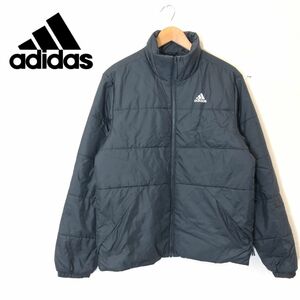 I532-F-N◆ adidas アディダス ダウンジャケット ジップアップ ブルゾン ◆ sizeM ポリエステル100 ブラック 古着 メンズ 秋冬