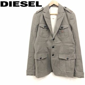 I409-F◆ DIESEL ディーゼル ミリタリー テーラードジャケット シングル セルビア製 old ◆ sizeM コットン ウール カーキ 古着 メンズ