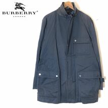 I346-F◆ BURBERRY バーバリー ライナー付き ジャケット コート ◆ コットン ネイビー 紺色 単色 古着 メンズ 秋冬_画像1