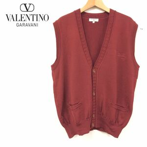 I695-J◆日本製 Valentino Garavani sport ヴァレンティノ・ガラヴァーニ スポーツ ウールベスト◆メンズ 紳士服 48 毛100 ジレ 秋冬春